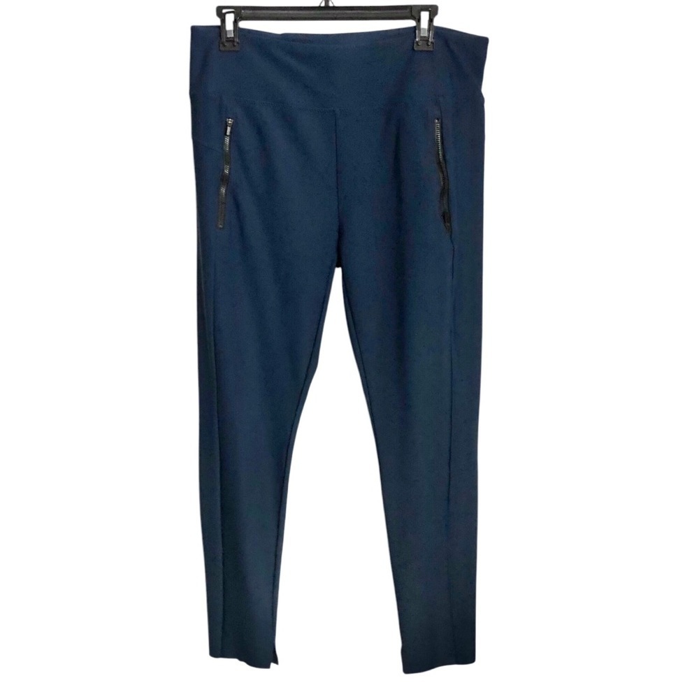 Athleta Pull On Pants Stellar Tight Navy Blue Pockets Athletic Travel Workout L - Picture 3 of 10
